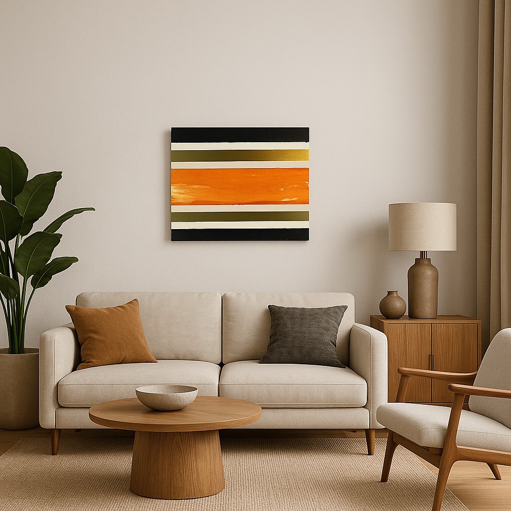 Rákaverk í appelsínugulum og svörtum tónum