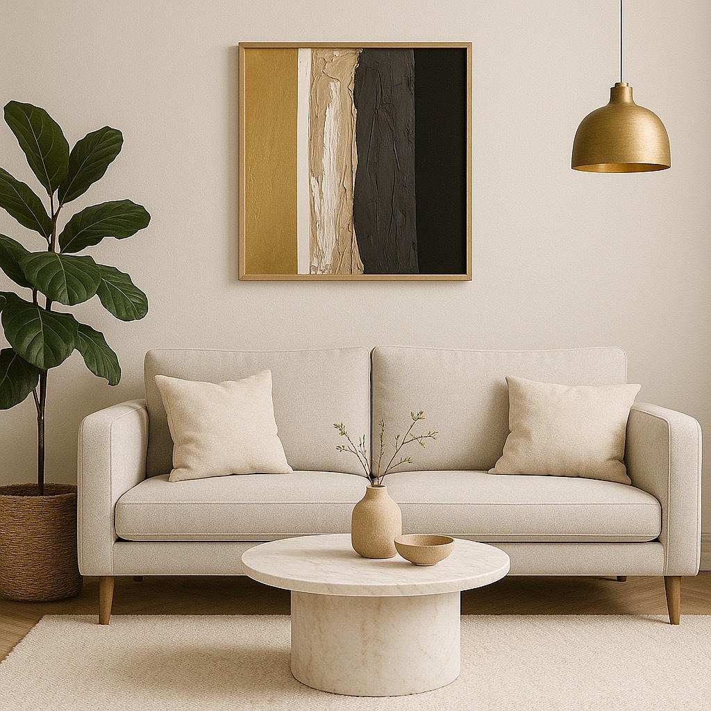 Abstrakt gull, hvítt og svart